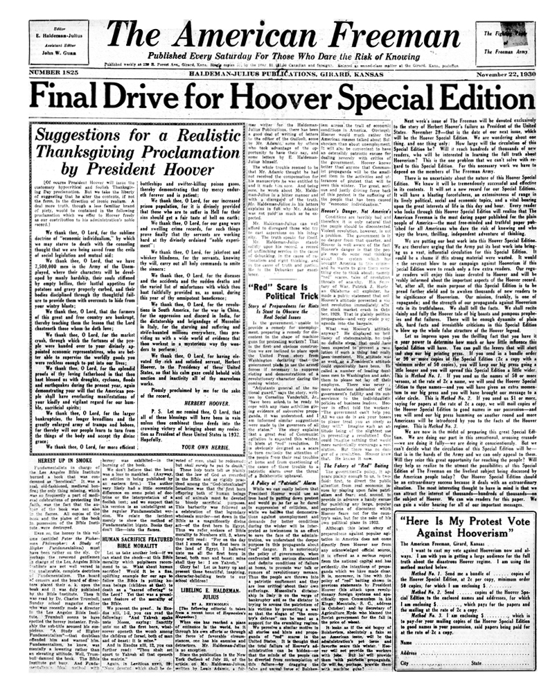 The American Freeman, Number 1825, Nov. 22, 1930.